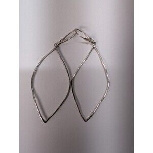 Hand Hammered Diamond Dangle Earrings Israel Vintage 925 Sterling Silver Jewelry